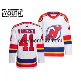 Kinder New Jersey Devils Eishockey Trikot VITEK VANECEK 41 Adidas 2022-2023 Reverse Retro Weiß Authentic